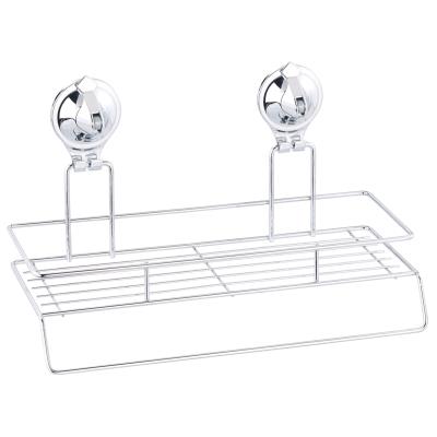 Panier de douche avec porte-serviettes et fixation ventouse
