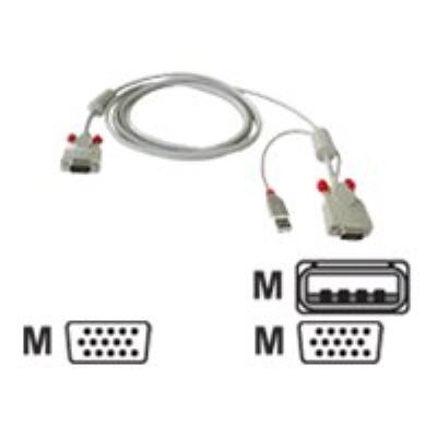 Lindy Combined KVM Cable video/USB kabel - 1 m