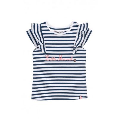 Tee-shirt à volants rayé fille Little Marcel
