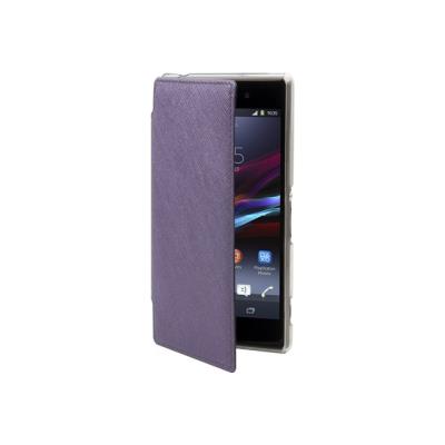 Muvit Mfx Made in Paris Crystal Folio - Flip cover voor mobiele telefoon - polyurethaan - metal purple - voor Samsung Galaxy Grand Lite, Grand Neo
