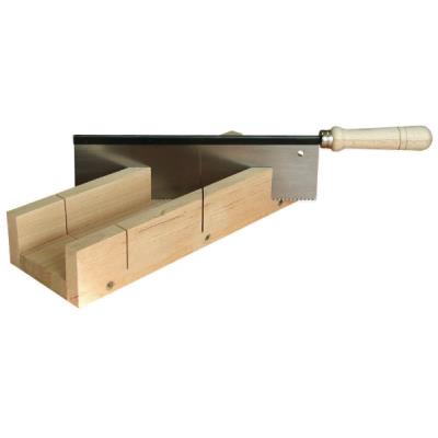 Outifrance - Boîte à onglet bois + scie à dos 250 x 70 x 30 mm