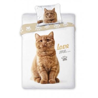 Chaton Love Me - Parure de Lit Enfant - Housse de Couette Coton