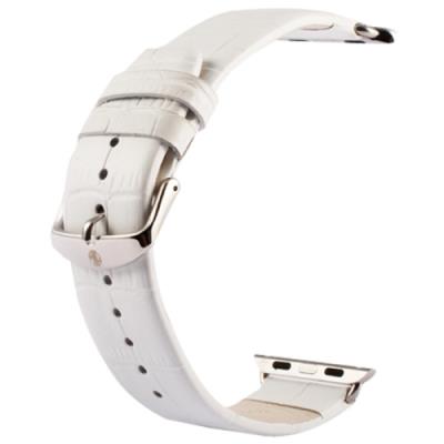 Apple Watch 42mm Coque Housse Cuir PU Blanc Crocodile Kakapi avec Support