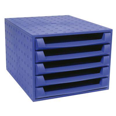 Module 5 tiroirs ouvert bleu