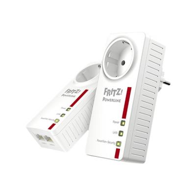 AVM FRITZ!Powerline 1220E - Set - bridge - GigE, HomePlug AV (HPAV) 2.0, IEEE 1901 - aansluitbaar aan muur (pak van 2)