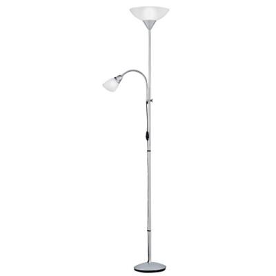 Reality leuchten r4393-87 lampadaire/liseuse 1x e27 + 1x e14 argent/vasques blanches
