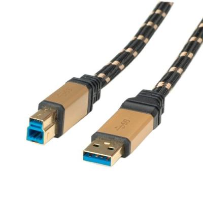 Rotronic roline câble usb 3.0 type a vers usb type b doré 0,8 m