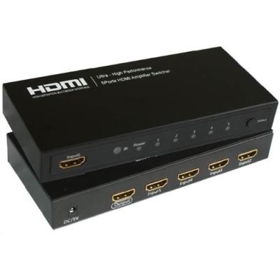 Microconnect hdmi switch 5 in - 1 out power adapter, remote control, mc-hmsw501