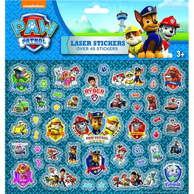 TOTUM - Paw Patrol Laserstickerbogen Pat Patrouille Feuille d'Autocollants Holographique Brillants, TO720299, Bunt