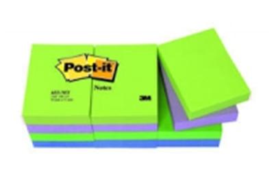 Post-it 38 x 50mm - Bleu, Vert, Violet