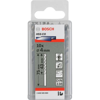 Lot De 10 Forets à Métaux Rectifiés Hss-Co Standard Din 338 Ø1.5Mm Longueur 40Mm Bosch 2608585873