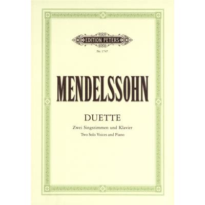 Partitions classique EDITION PETERS MENDELSSOHN FELIX - 19 DUETS - VOICES AND PIANO (PAR 10 MINIMUM) Choeur et ensemble vocal