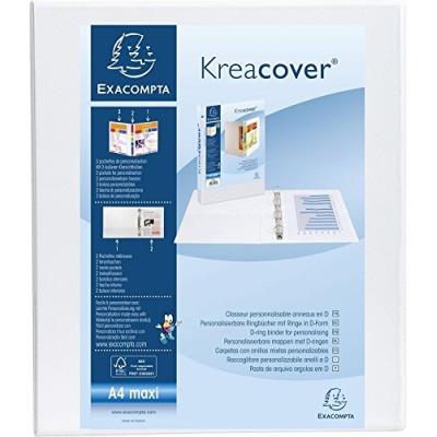 Classeur Exacompta personnalisable PEVA Kreacover 4 annx en D 32x27,5cm Dos 50mm Blanc