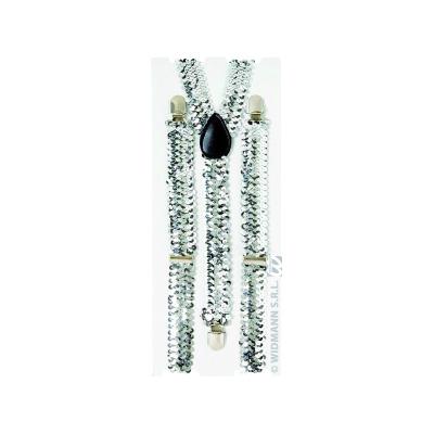 Bretelles en paillettes argent