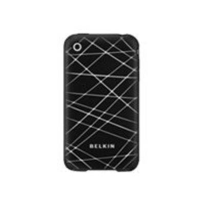 Belkin Grip Two-Toned Vector - Beschermhoes voor mobiele telefoon - silicone - transparant, kaviaar - voor Apple iPhone 3G, 3GS