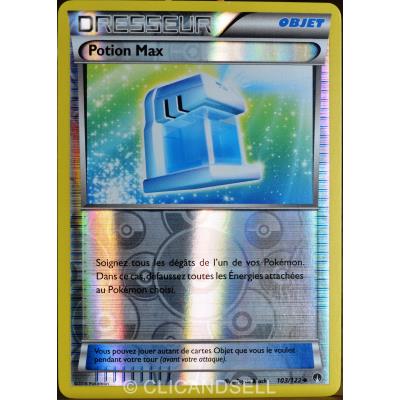 carte Pokémon 103/122 Potion Max - REVERSE XY - Rupture Turbo NEUF FR État correct - Pokémon reconditionné disponible sur Fnac