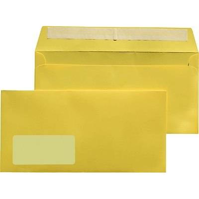 Mailmedia briefumschlag, din lang, mit fenster, gelb 227611