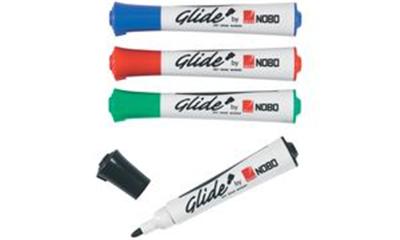 nobo - Glide merqueur pour tableau blanc, bout rond, etui de 4