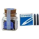 Schneider Ceod Shiny Stylo à plume (pour droitiers et gauchers, plume M,  cartouche d'encre bleu royal incluse) graphite, Medium