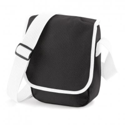 Petite sacoche bandoulière Mini reporter bag BG18 - noir tour blanc mixte homme / femme / enfant