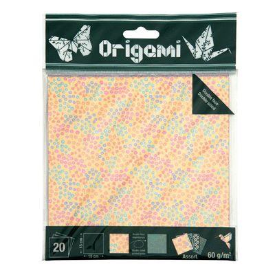 Feuilles ORIGAMI Décor Fleurs - Pochette de 20