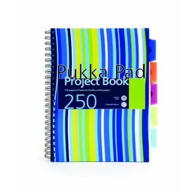 A4 PUKKA PAD PROJECT BOOK 250 PAGES ASSORTED COLOURS