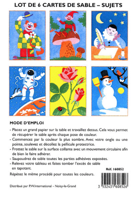 Cartes De Sable Assorties, Sujets - Lot De 6
