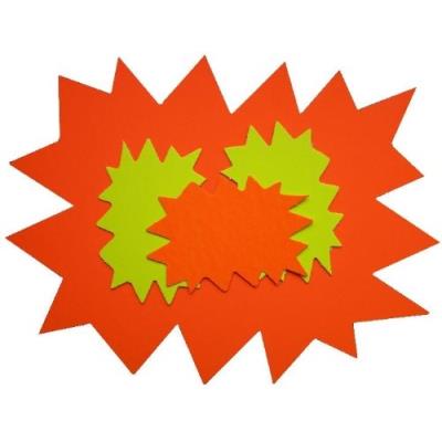 Agipa paquet de 10 cartons fluo effaçable à sec jaune orange forme éclaté 16 x 24 cm 113910