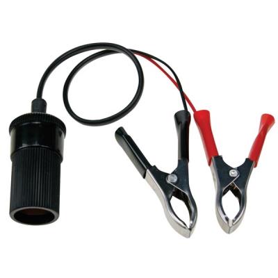 Adaptateur pour fiche allume-cigare 12v avec pinces pour batterie velleman plugc15
