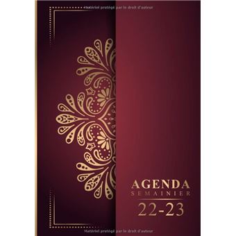 Agenda semainier 2022 2023: Grand format A4 | Planificateur hebdomadaire 1  semaine sur 2 pages avec heure (juin 2022 à décembre 2023) | Français 