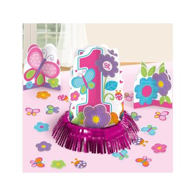 Décorations de table anniversaire 1 an fille fleurs