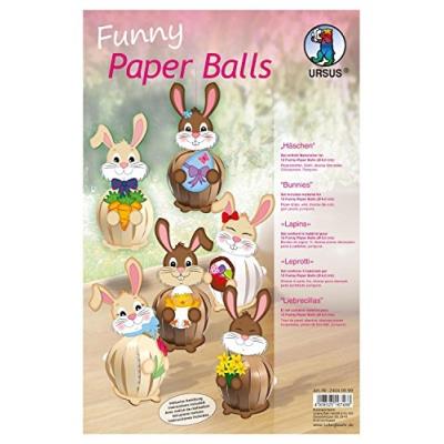 Lapins, set de bandes de papier « funny paper balls » häschen ursus 24040099