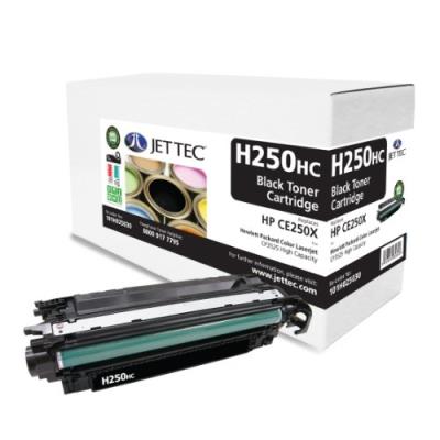 Jet tec ce250x cartouche de toner laser remanufacturée pour hp ce250x haute capacité 10500 pages noir