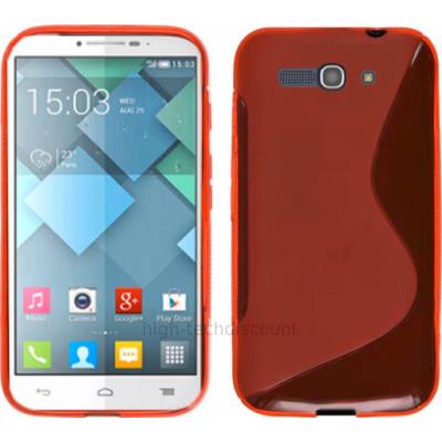 Housse etui coque silicone gel fine pour Alcatel One Touch Pop C9 7047D + film ecran - ROUGE
