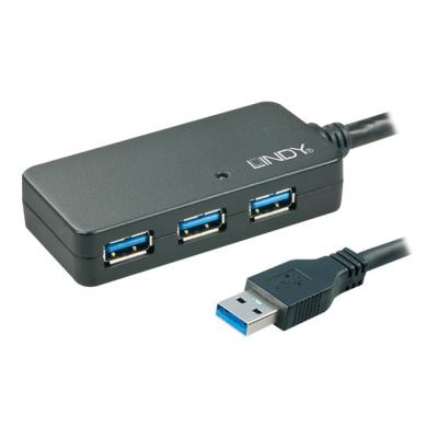 Lindy USB 3.0 Active Extension Pro 4 Port Hub - hub - 4 poorten - desktop