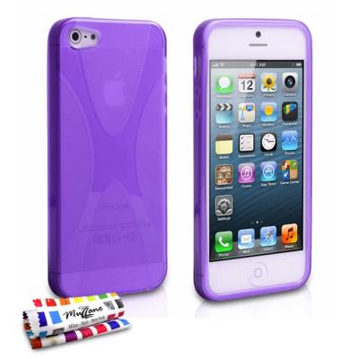 Coque Souple ORIGINALE Ultra Fine Violet , Le X, Premium de MUZZANO pour APPLE IPHONE 5