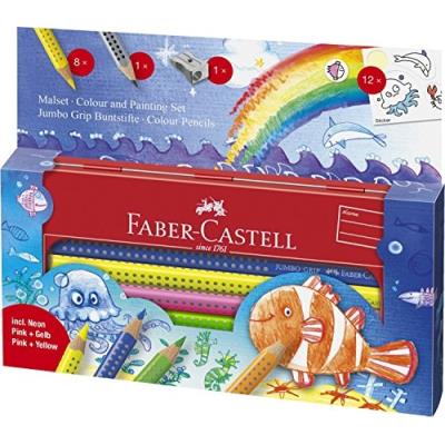 Faber-Castell A.W. Distribution 110908 - Coloriage Jumbo Grip Sous Leau Monde Dans Étui En Métal