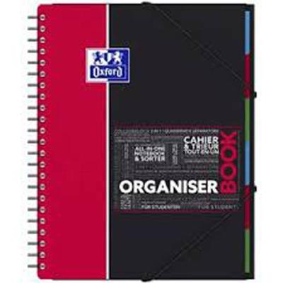 Lot de 5 Cahiers ORGANISERBOOK spiralé couverture PP 160 pages seyès Format 24.5 x 31 avec appli SOS NOTES