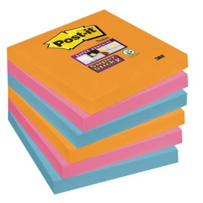 Post-it 654-6ss-eg lot de 6 blocs de notes 90 feuilles 76 x 76 mm couleurs pétillantes 6546se