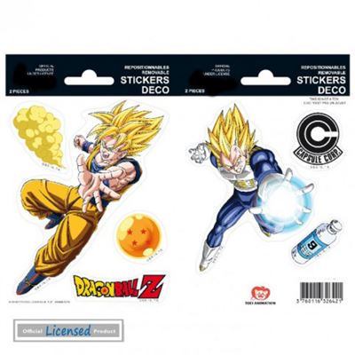 Dragonball Z Paquet De Stickers - Son Goku Fighting, 2 Feuilles (15x10 cm)