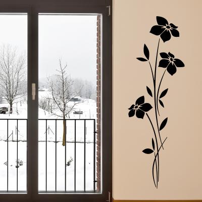 Pick and Stick Sticker Mural Fleurs minces - 75 x 35 cm, Noir