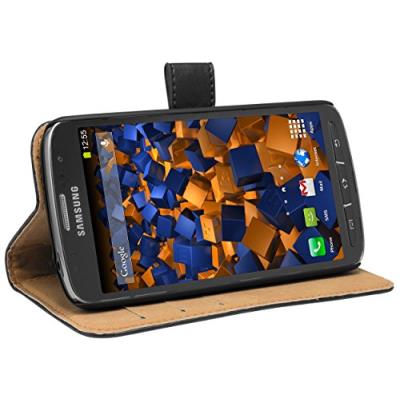 Mumbi Etui Cuir Samsung Galaxy S4 Active en Book Style - Etui à Clapet Portefeuille Étui Housse Protecteur Pochette Bookstyle support / Pied Pivotant Noir