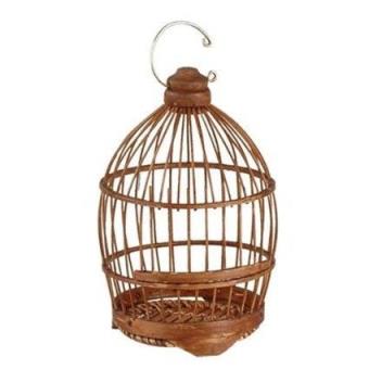Lot De 2 Cages A Oiseaux Decoratives En Bois De Bambou Pour