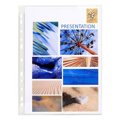 Etui carton de 100 pochettes perforees - pvc lisse exacompta 3194e