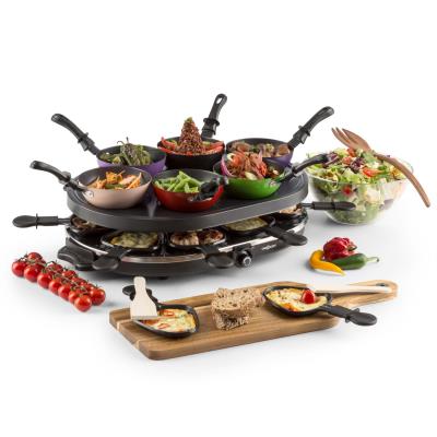 oneConcept Woklette Grill de table Raclette Wok antiadhésif 1200 W 6 personnes