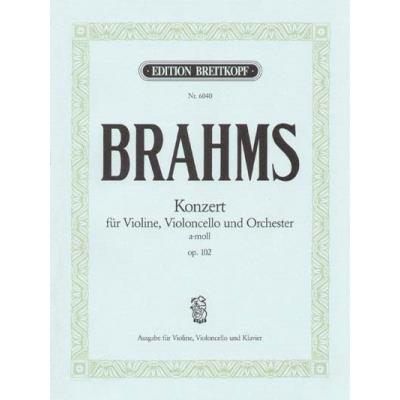 Partitions classique EDITION BREITKOPF BRAHMS JOHANNES - KONZERT A-MOLL OP. 102 - VIOLIN, CELLO, PIANO Ensemble mixte