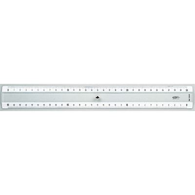 Règle transparente 2 biseaux blancs + bosselage 30 cm - graphoplex