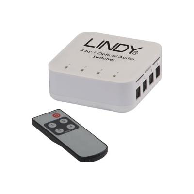 Lindy 4 Way TosLink Digital Optical Audio Switch - audioschakelaar - 4 poorten - desktop