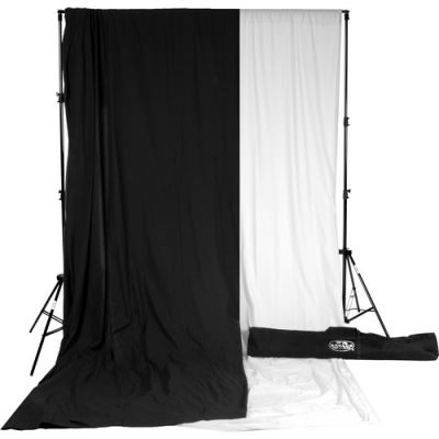 Savage Accent Muslin Kit de fond (10 x 12' , Blanc / Noir)