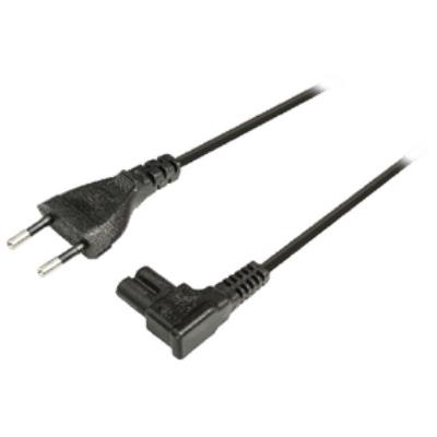 Câble dalimentation avec fiche mâle européenne vers iec-320-c7 coudé, longueur 2m, noir valueline